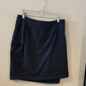 Duluth Trading Co Blue Mini Asymmetrical Skirt